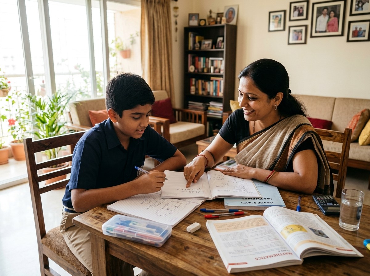 Dedicated Home Tutor Teaching Student at Home